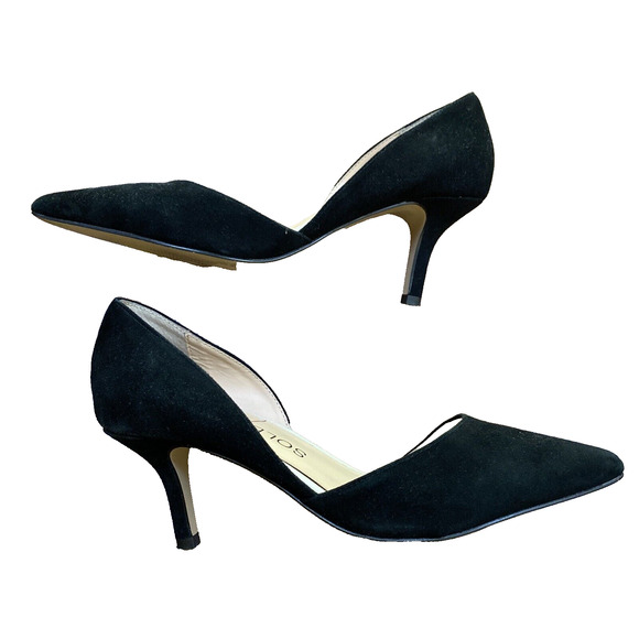 Sole Society Jenn Sexy Black Faux Suede D’Orsay High Heels Dressy Shoes US 9.5M - Picture 2 of 9